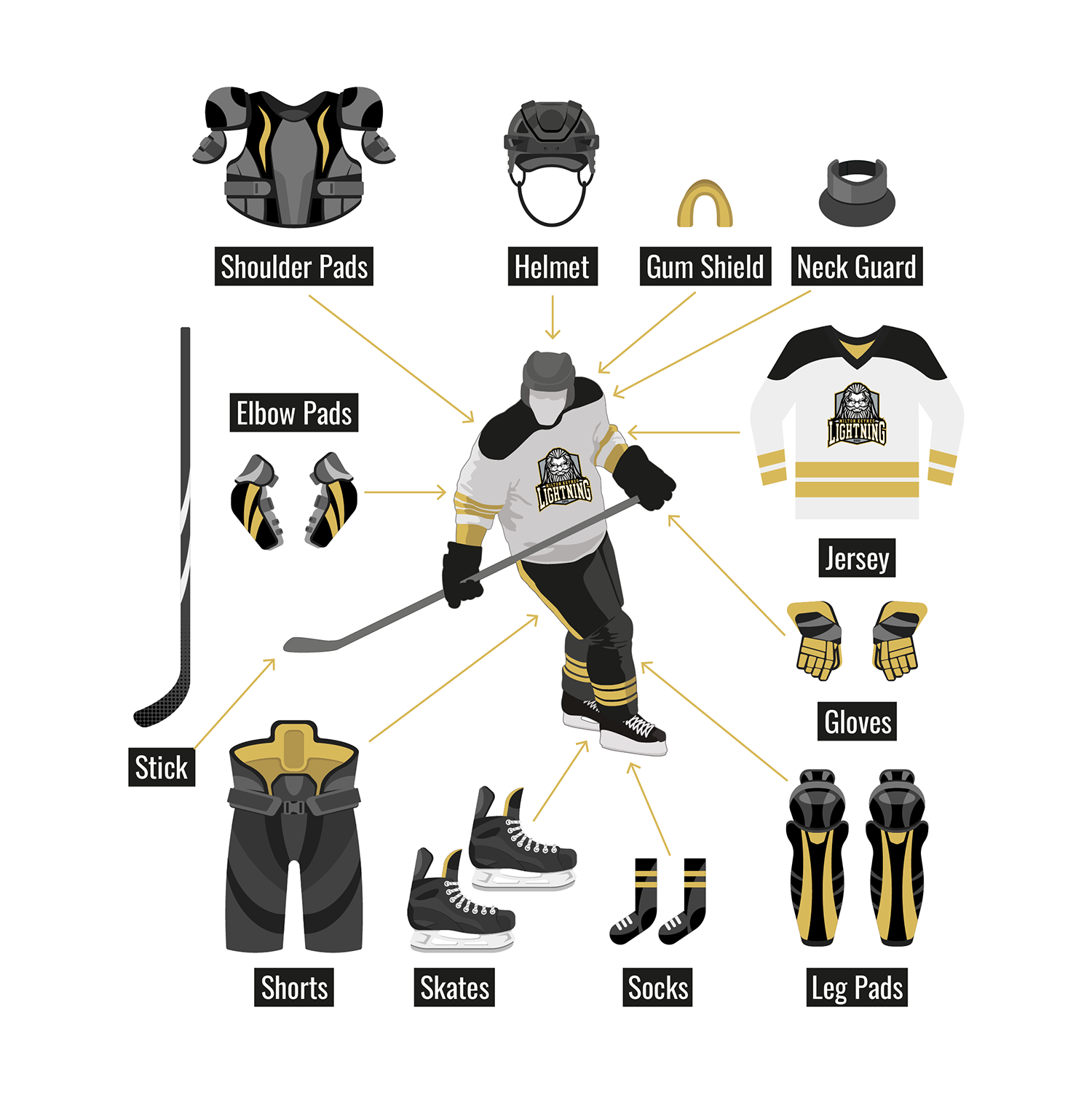 ice hockey player equipment